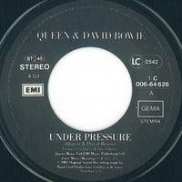 Queen & David Bowie : Under Pressure (7", Single, Bla)