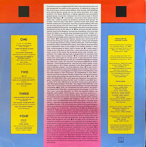 Al Green : Tokyo Live (2xLP, Album, RE)