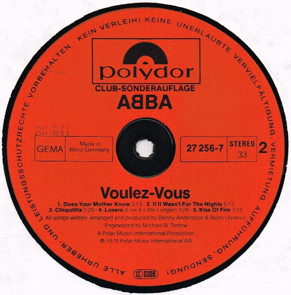 ABBA : Voulez-Vous (LP, Album, Club)