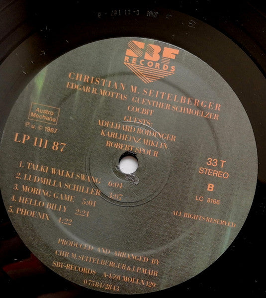Christian Maria Seitelberger / Edgar R. Mottas / Guenther Schmoelzer : Christian M. Seitelberger - Edgar R. Mottas - Guenther Schmoelzer (LP)