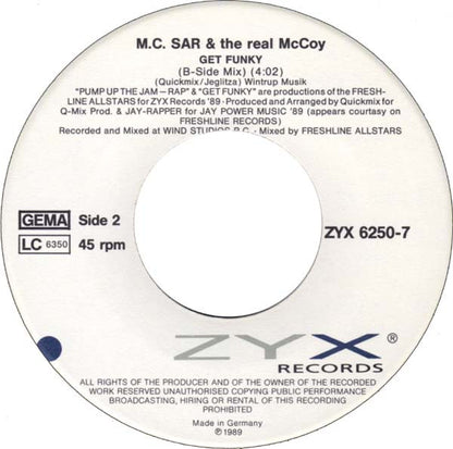 M.C.Sar & The Real McCoy* : Pump Up The Jam Rap (7", Single)