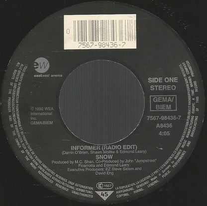 Snow (2) : Informer (7", Single, Lar)