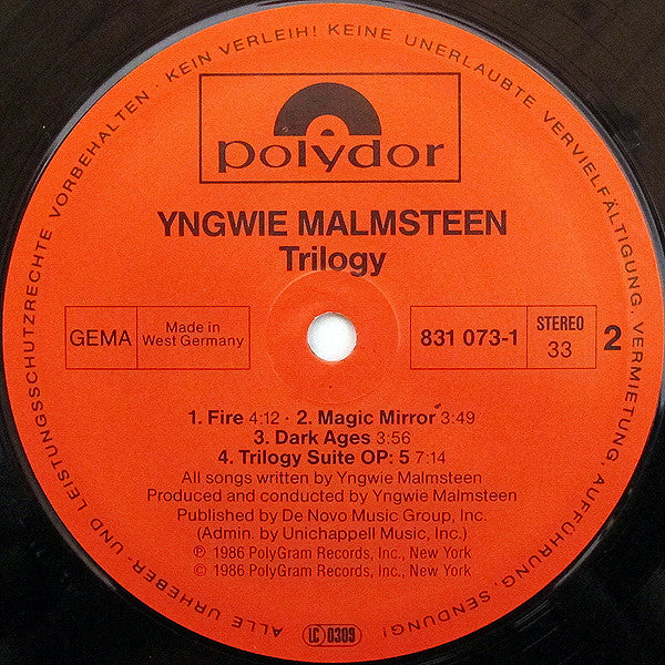 Yngwie J. Malmsteen* : Trilogy (LP, Album)