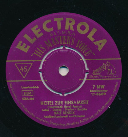 Ralf Bendix : Hotel Zur Einsamkeit (7", Single, Mono, 4-p)