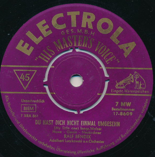 Ralf Bendix : Hotel Zur Einsamkeit (7", Single, Mono, 4-p)