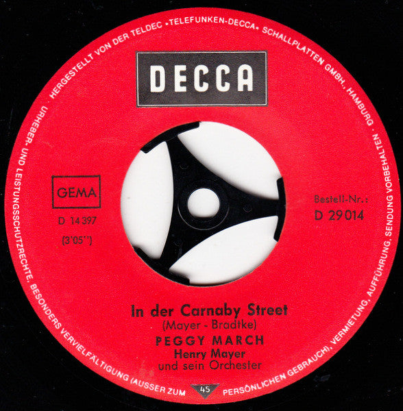 Peggy March : Happy End Im Hofbräuhaus / In Der Carnaby Street (7", Single)