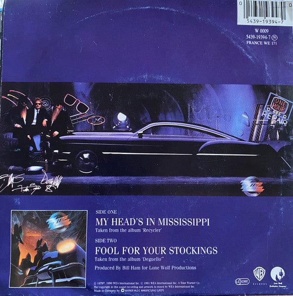 ZZ Top : My Head's In Mississippi (7", Single, Lar)
