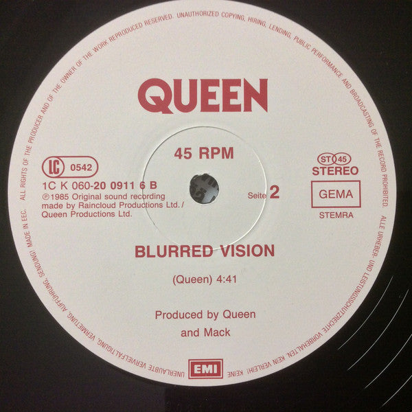 Queen : One Vision (Extended Vision) (12", Maxi)