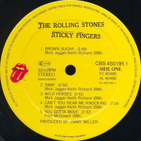 The Rolling Stones : Sticky Fingers (LP, Album, RE)