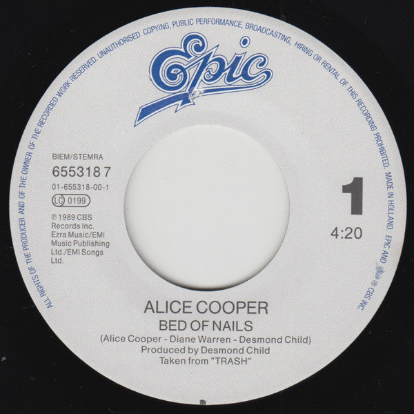 Alice Cooper (2) : Bed Of Nails (7", Single)