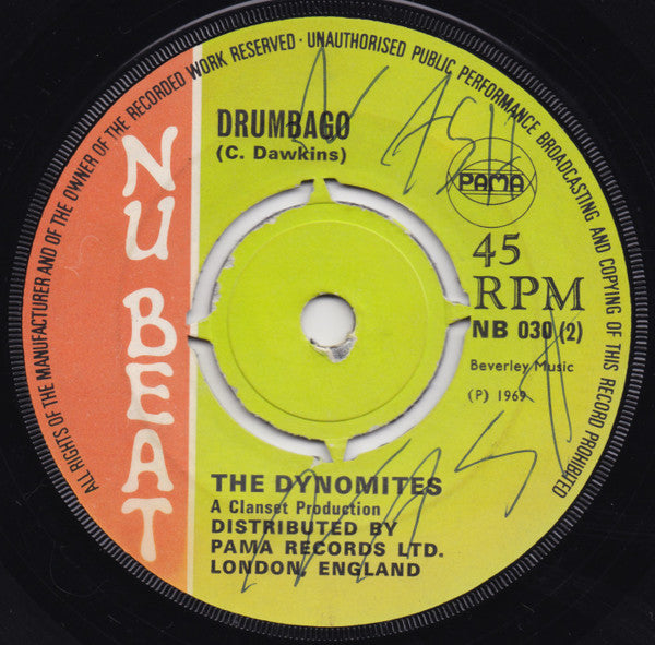Carl Dawkins / The Dynamites : Rodney's History / Drumbago (7")