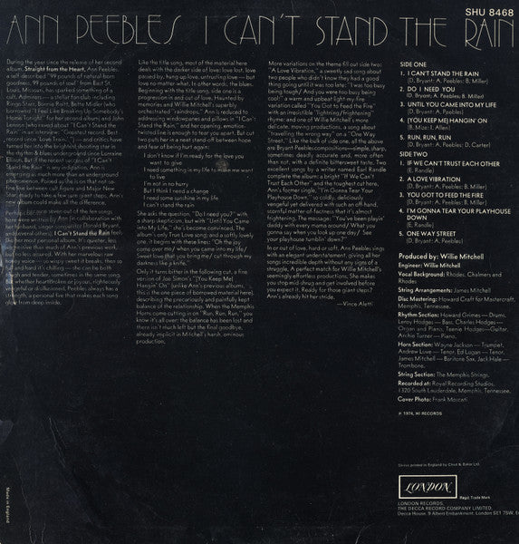 Ann Peebles : I Can't Stand The Rain (LP, Album)