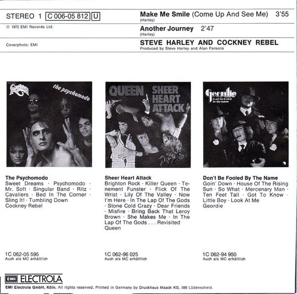 Steve Harley And Cockney Rebel* : Make Me Smile (Come Up And See Me) (7", Single)