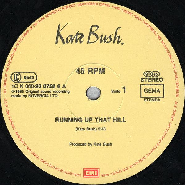 Kate Bush : Running Up That Hill (12", Maxi)