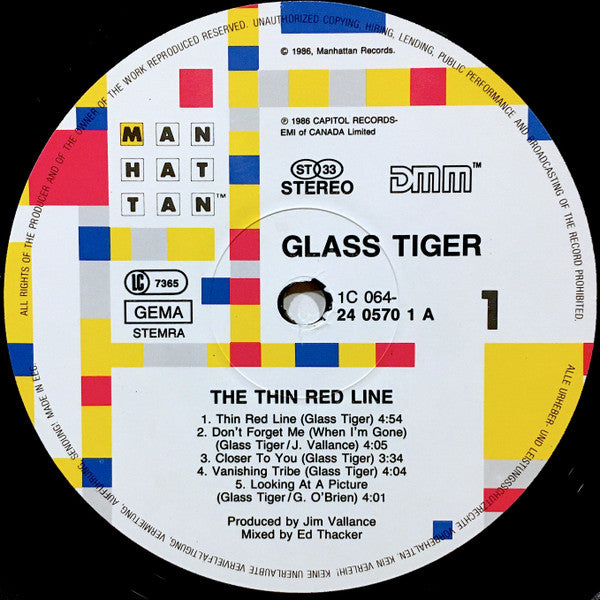 Glass Tiger : The Thin Red Line (LP, Album)