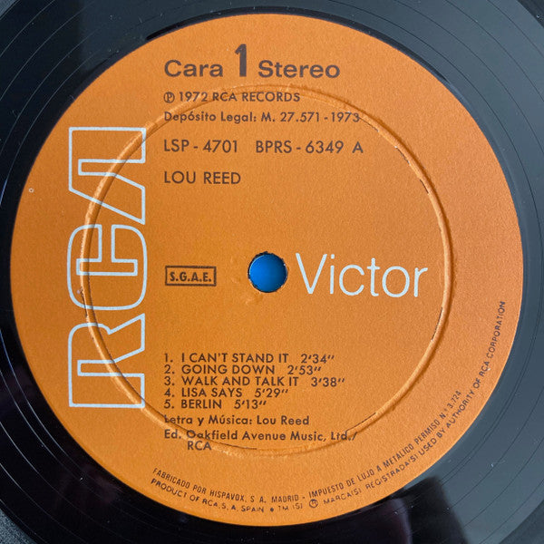 Lou Reed : Lou Reed (LP, Album, RE, Dee)