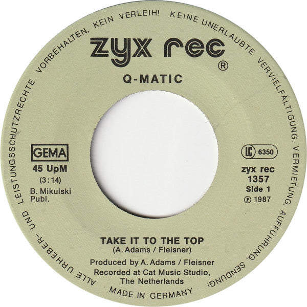 Q-Matic : Take It To The Top (7")