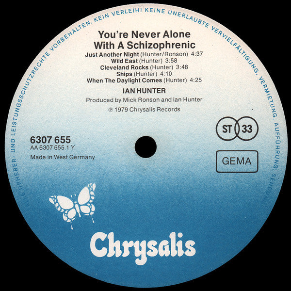 Ian Hunter : You're Never Alone With A Schizophrenic (LP, Album)