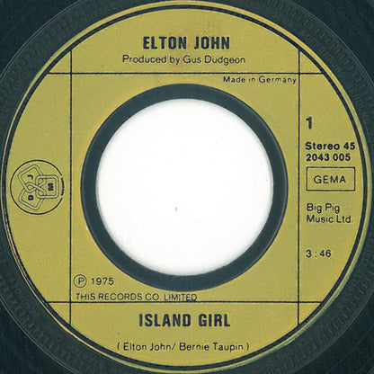 Elton John : Island Girl (7", Single)