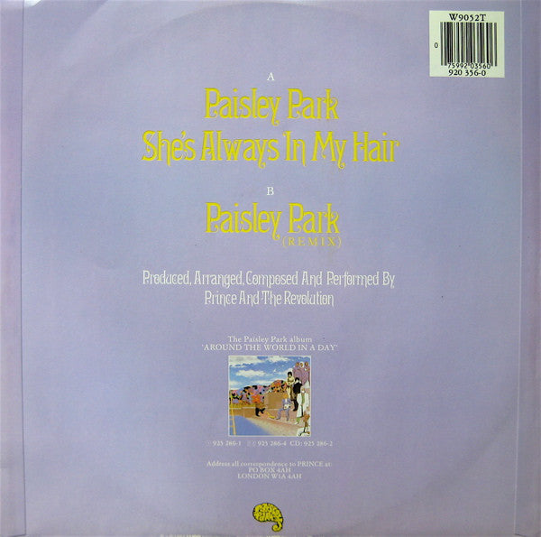 Prince & The Revolution* : Paisley Park (12", Single, PRS)