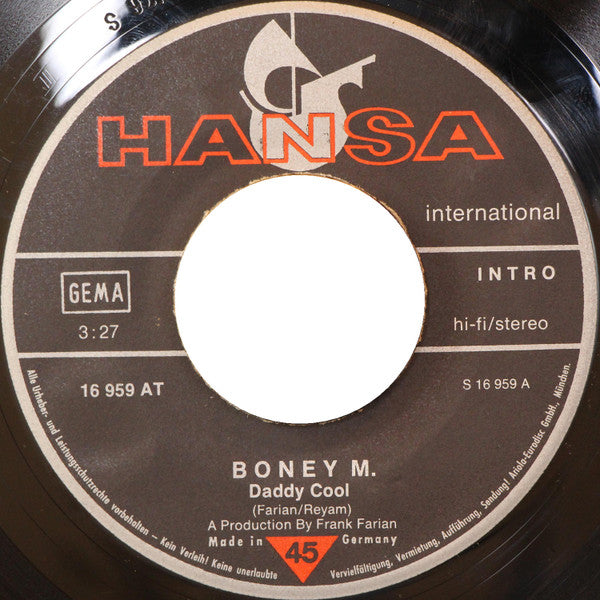 Boney M. : Daddy Cool / No Women No Cry (7", Single, Son)