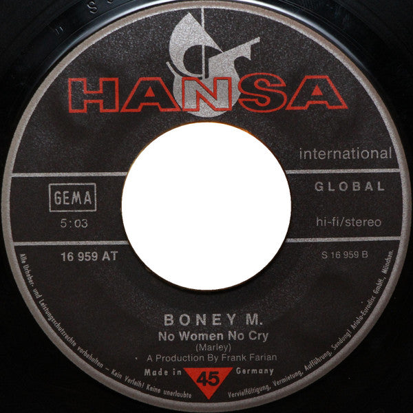 Boney M. : Daddy Cool / No Women No Cry (7", Single, Son)