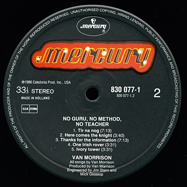Van Morrison : No Guru, No Method, No Teacher (LP, Album)