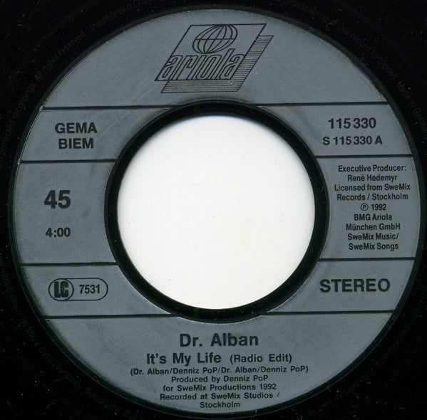 Dr. Alban : It's My Life (7", Single)