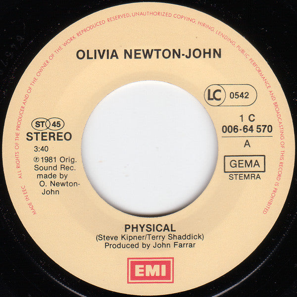 Olivia Newton-John : Physical (7", Single)