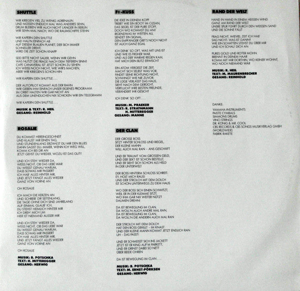 Spliff : Schwarz Auf Weiss (LP, Album, Club, Gat)