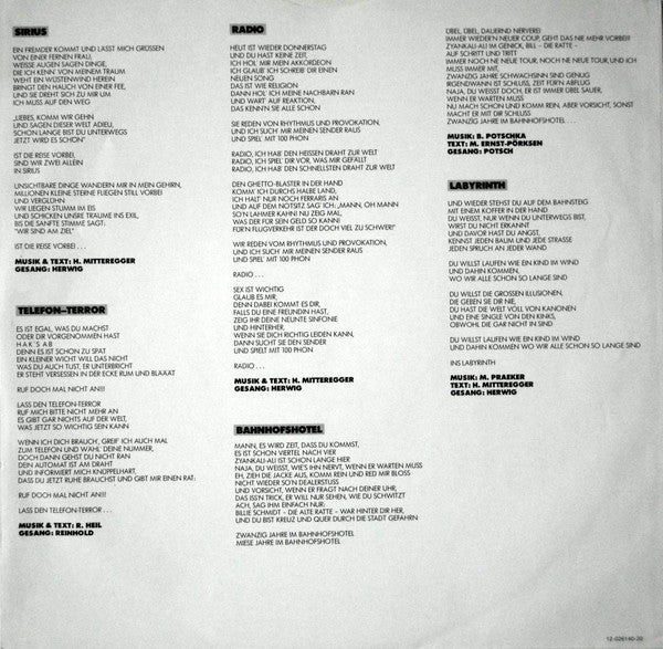 Spliff : Schwarz Auf Weiss (LP, Album, Club, Gat)
