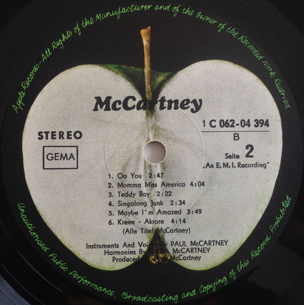 Paul McCartney : McCartney (LP, Album, Pri)