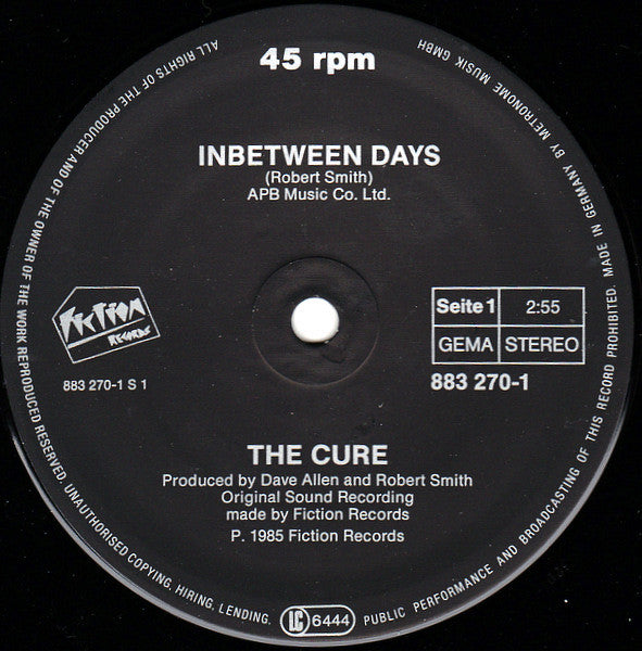 The Cure : In Between Days (12", Maxi)