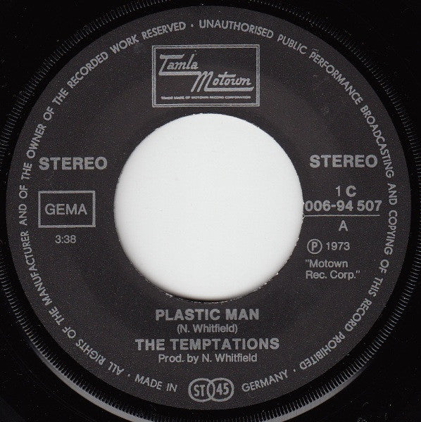The Temptations : Plastic Man (7", Single)
