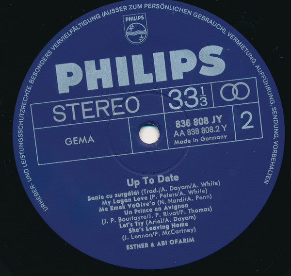 Esther & Abi Ofarim : Up To Date (LP, Album, Gat)