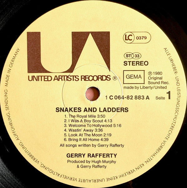 Gerry Rafferty : Snakes And Ladders (LP, Album)