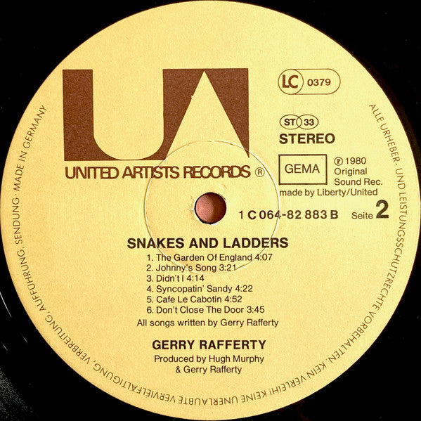 Gerry Rafferty : Snakes And Ladders (LP, Album)