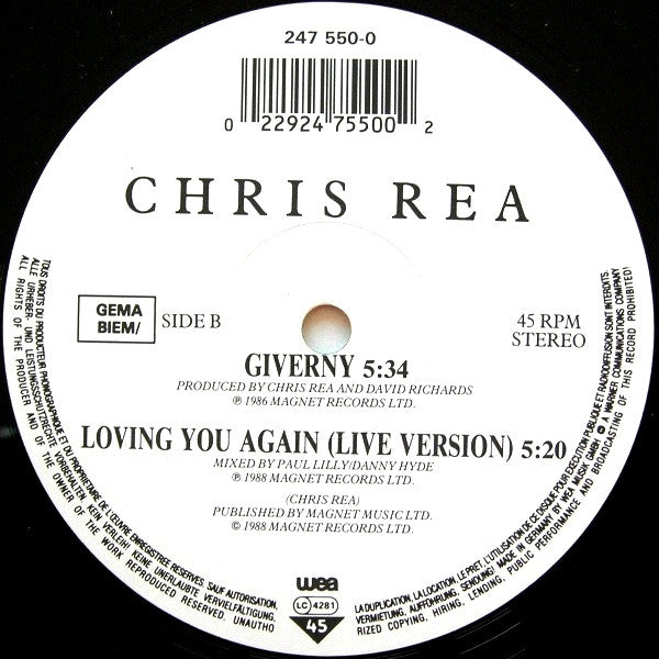 Chris Rea : I Can Hear Your Heartbeat (Extended Mix) (12", Maxi)