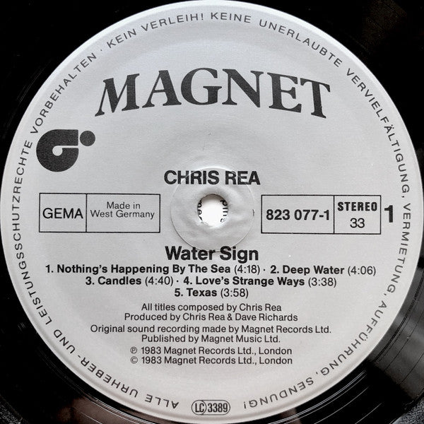 Chris Rea : Water Sign (LP, Album)