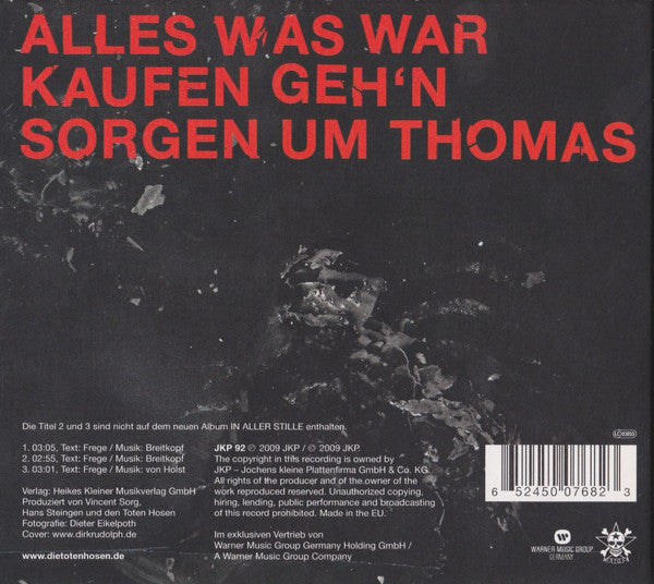 Die Toten Hosen : Alles Was War (CD, Maxi, Dig)