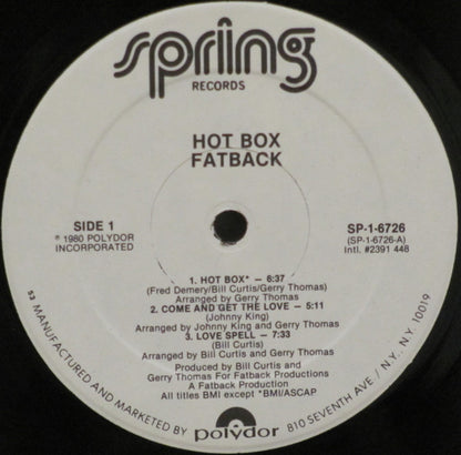 Fatback* : Hot Box (LP, Album, Promo, 53 )
