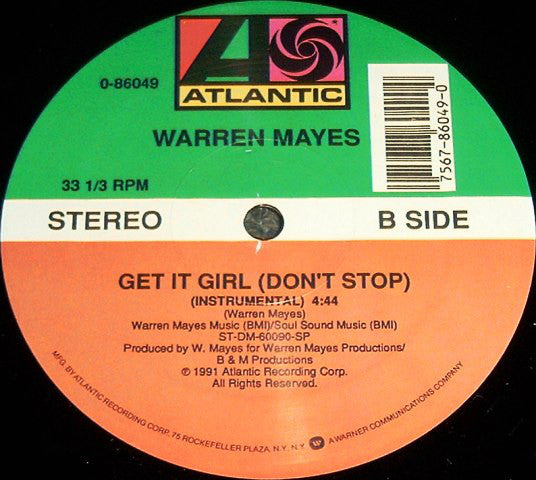 Warren Mayes : Get It Girl (Don't Stop) (12", Maxi)