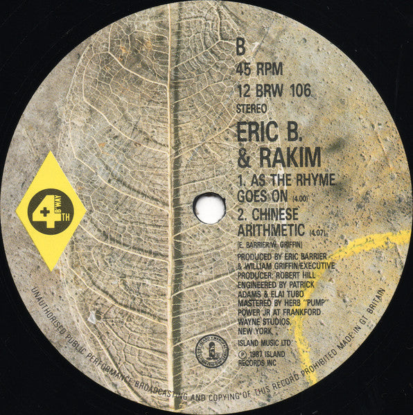 Eric B. & Rakim : As The Rhyme Goes On (12")