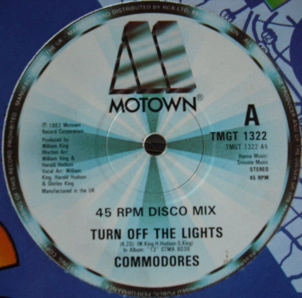 Commodores : Turn Off The Lights (12")