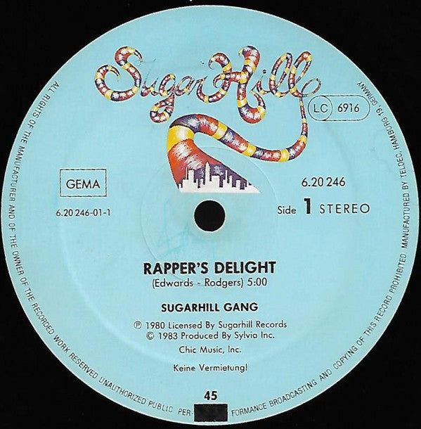 The Sugarhill Gang* : Rapper's Delight / Rapper's Reprise (12")