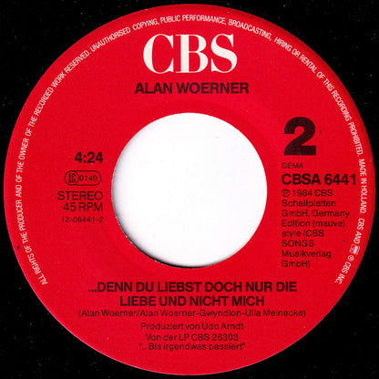Alan Woerner : Lass Uns'n Wunder Sein (7" Wundermix) (7")