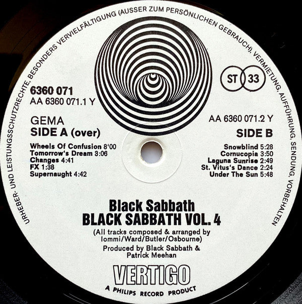 Black Sabbath : Black Sabbath Vol 4 (LP, Album, Gat)