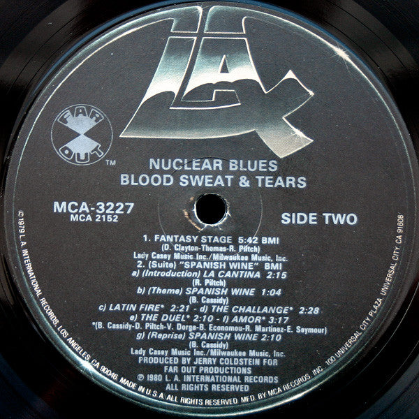 Blood Sweat & Tears* : Nuclear Blues (LP, Album, Glo)