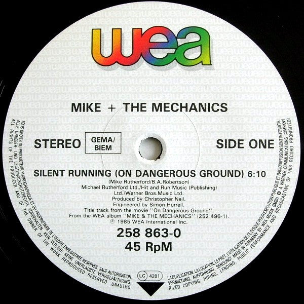 Mike & The Mechanics : Silent Running (On Dangerous Ground) (12", Single)