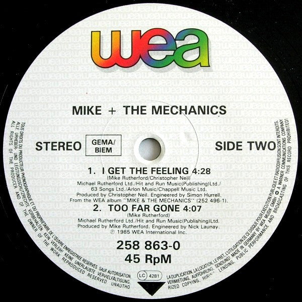 Mike & The Mechanics : Silent Running (On Dangerous Ground) (12", Single)